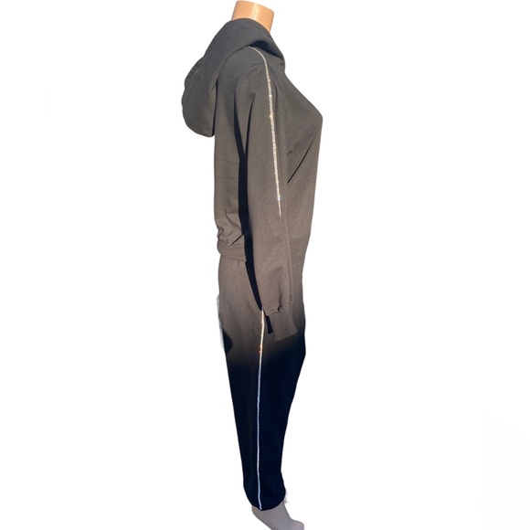 Culpos X Inc Black Rhinestone Side-stripe Joggers Size L - Picture 2 of 7